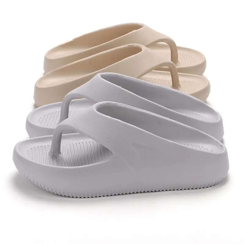 Bosirui Custom Logo Printed Waterproof flip-flops slippers for Men 3.5cm Thick Sole Soft Orthopedic flat sandals with EVA Insole