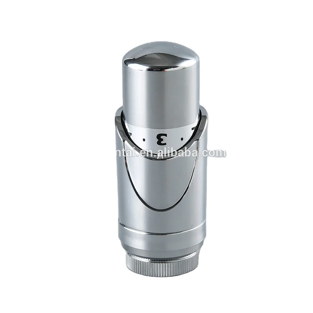 Full chrome plating thermostatic radiator valve head for radiator heated towel rail radiator warmer rack rad