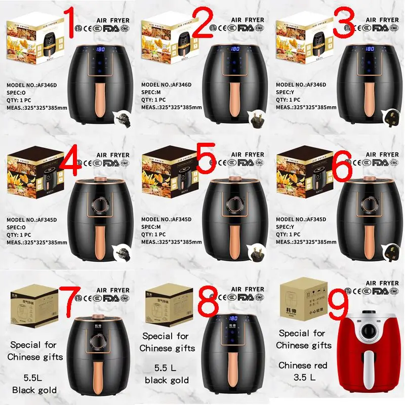 Hot Sale Household 1300W 5.5L Healthy Low Fat Cooking Pot Intelligent Timing Electric Hot Deep digital Air Fryer