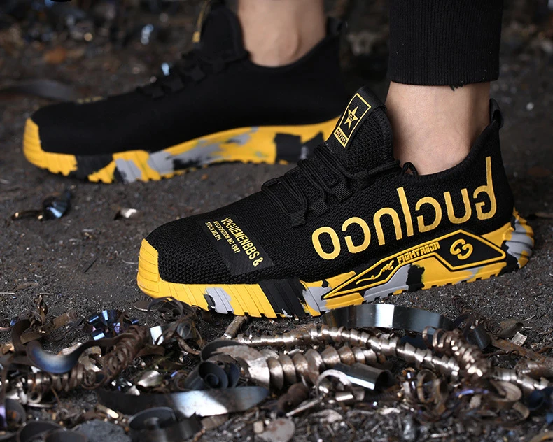 High quality rubber sole lightweight breathable safety shoes climbing worker Shoes safety shoes man