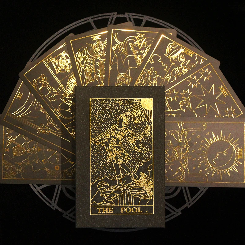 Террасы Tarot оптовая продажа индивидуальная печать карты из золотой фольги карточки с руководством