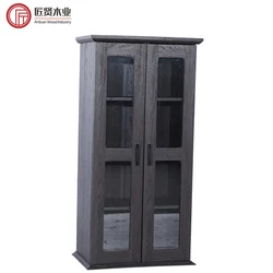 Home Office Bookcase Wooden Storage Book Rack Display Cabinet Modern Library Book Shelf with Glass Door