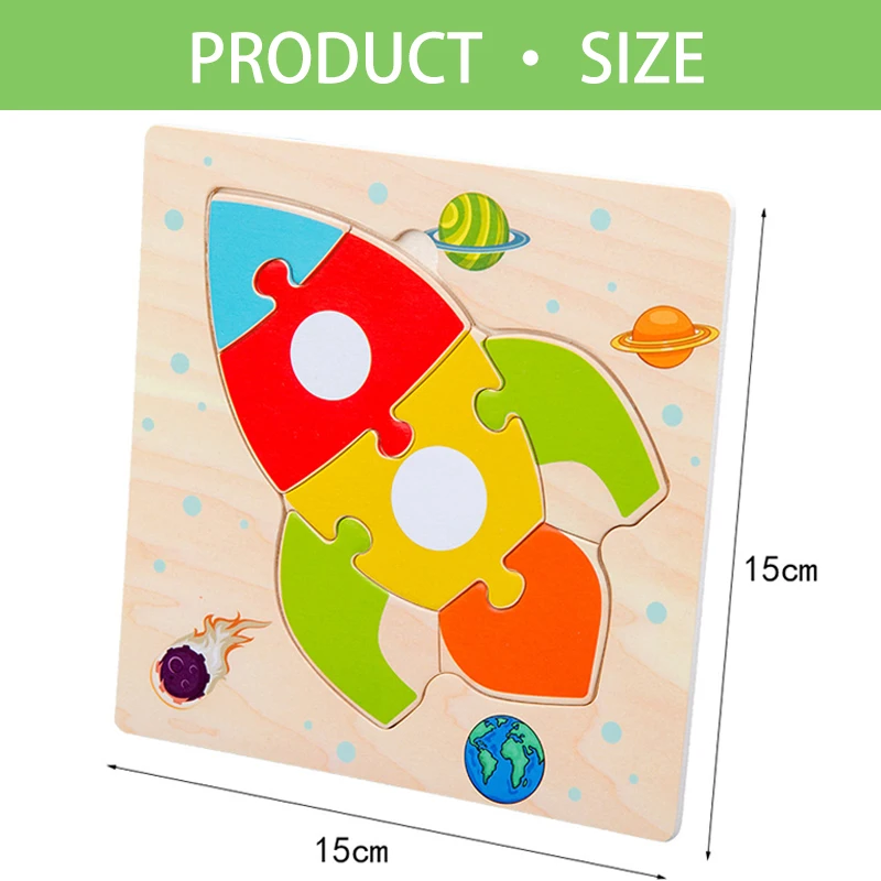 Wholesale Promotional Popular 3D Wooden Eco-Friendly Cartoon Children Jigsaw Puzzle