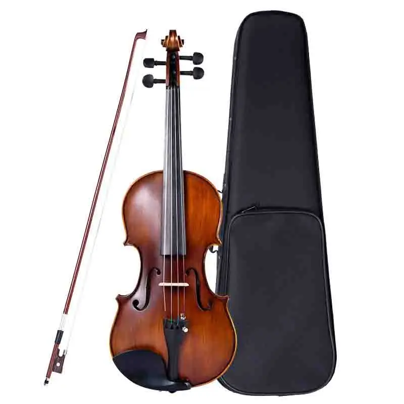 Professional customized Original Violin antique style  ebony student Handmade Violin with Shaped Case