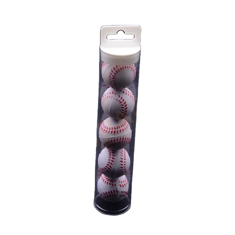 Transparent plastic round box for tennis ball packaging , clear PE tube with hook for golf balls packaging