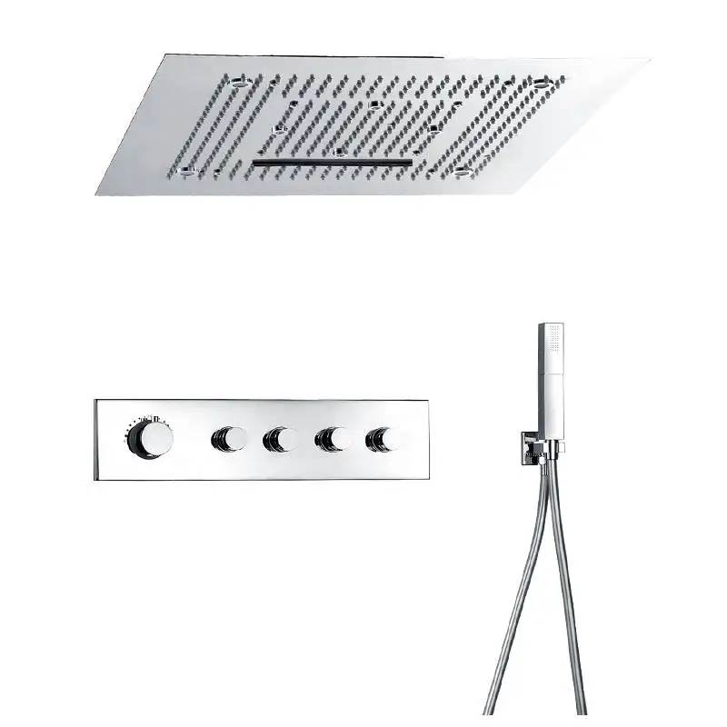 HIMARK KAIPING OEM luxury led waterfall and rainfall shower head bathroom ceiling mounted shower faucet system