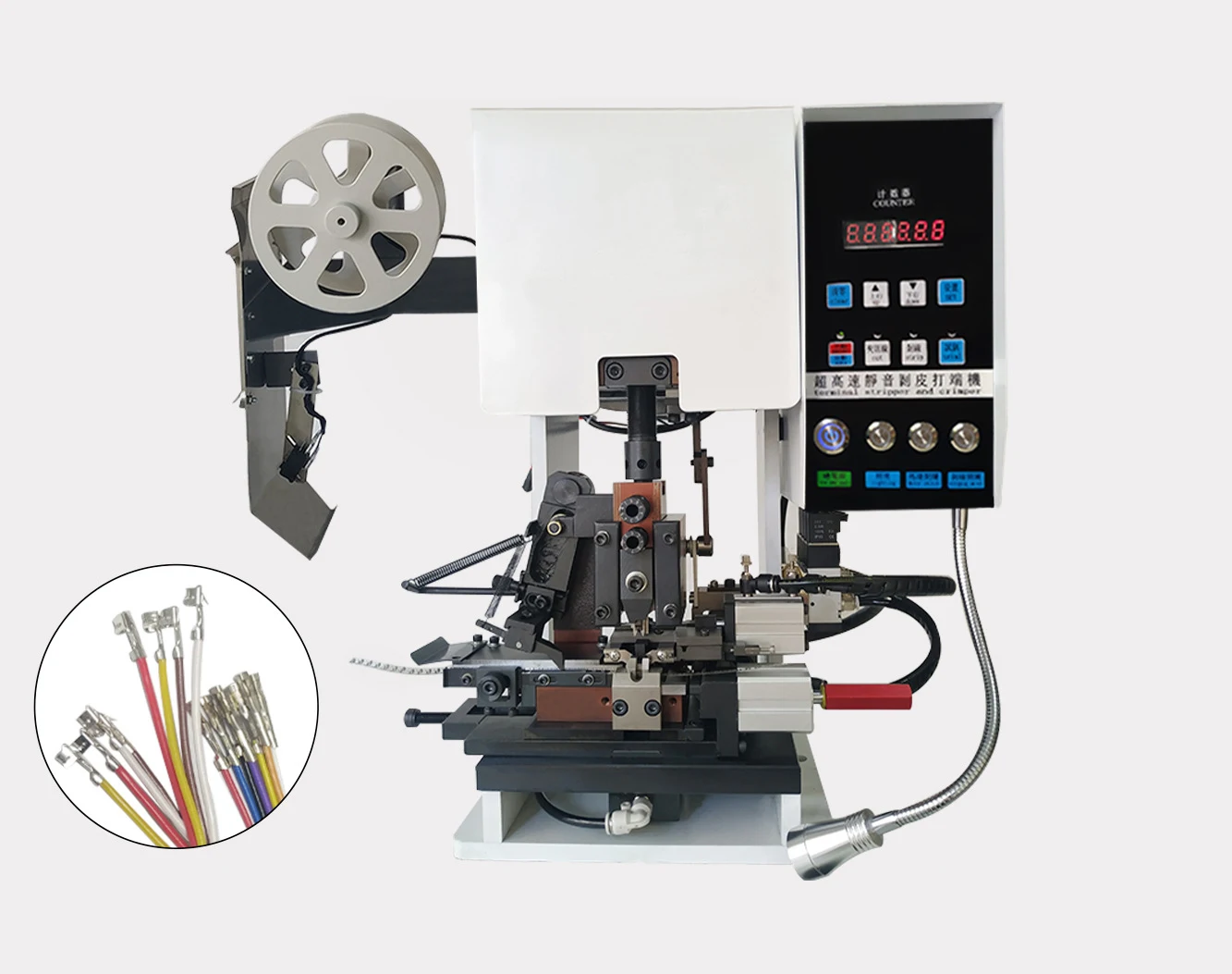 Mute terminal single wire multi-core wire wiring stripping machine with stripping terminal machine