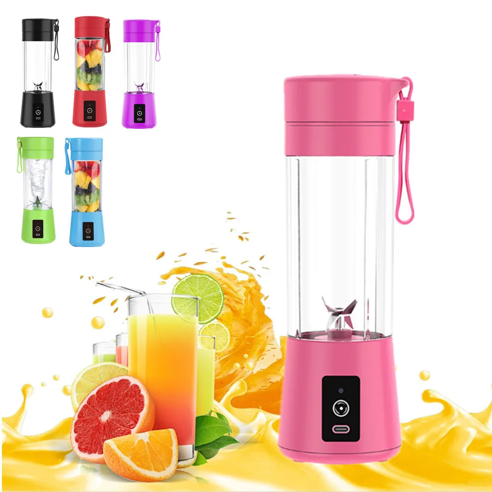 Portable Rechargeable Electric Juicer Durable Plastic Customized Eco-friendly Home and Outdoor Logo Gray Kitchen Green Yc-1