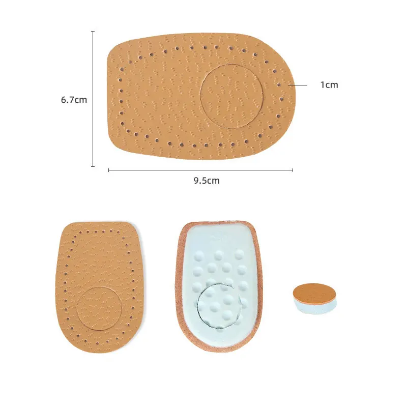 Emulsion Leathers Soft Breathable Anti-friction Shock Absorption Half-size Insole Shoe Pad