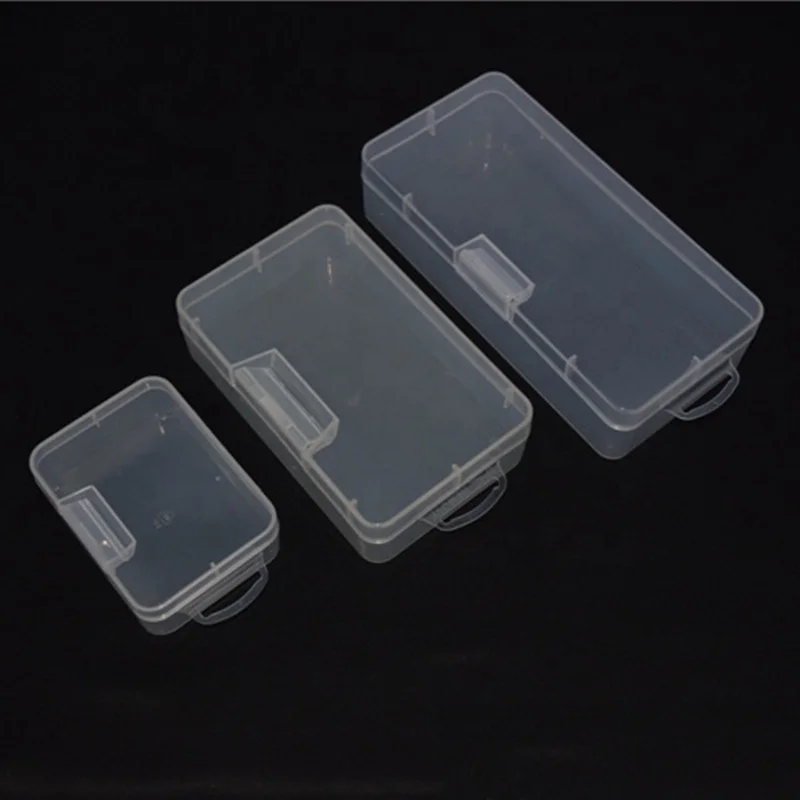 Mixed Sizes Rectangular Mini Clear Plastic Organizer Storage Box Containers With Integrated Lid For Small Items/ Craft Projects
