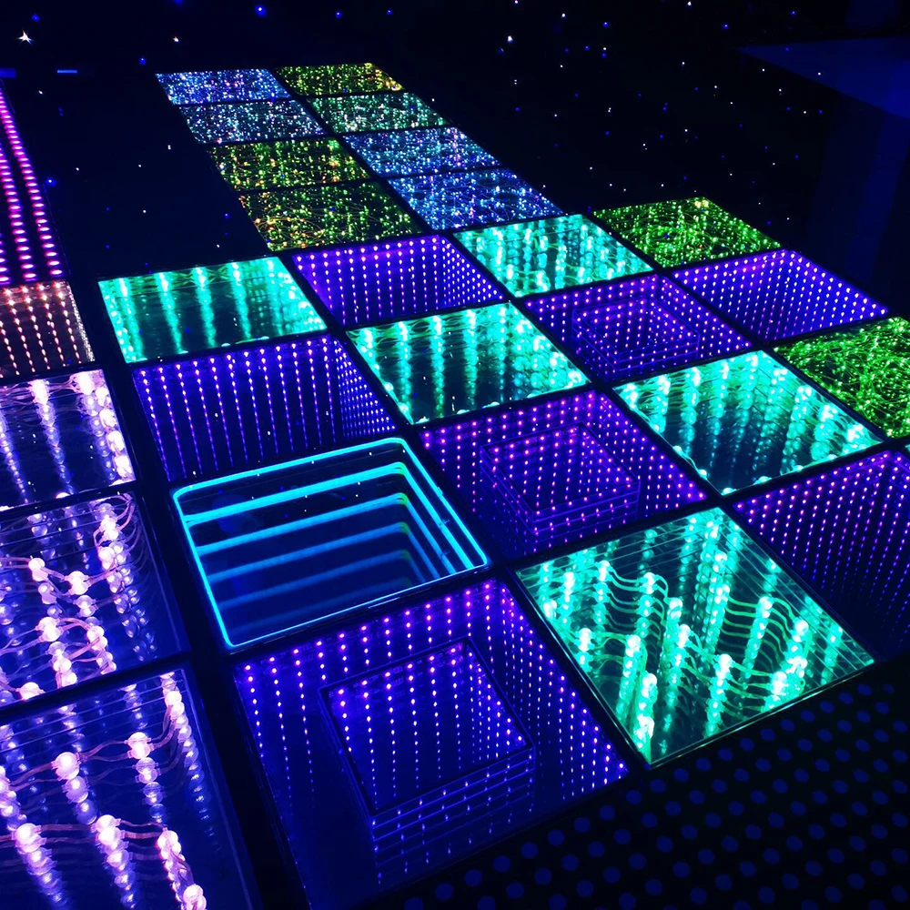 3d infinity mirror video light led dance floor