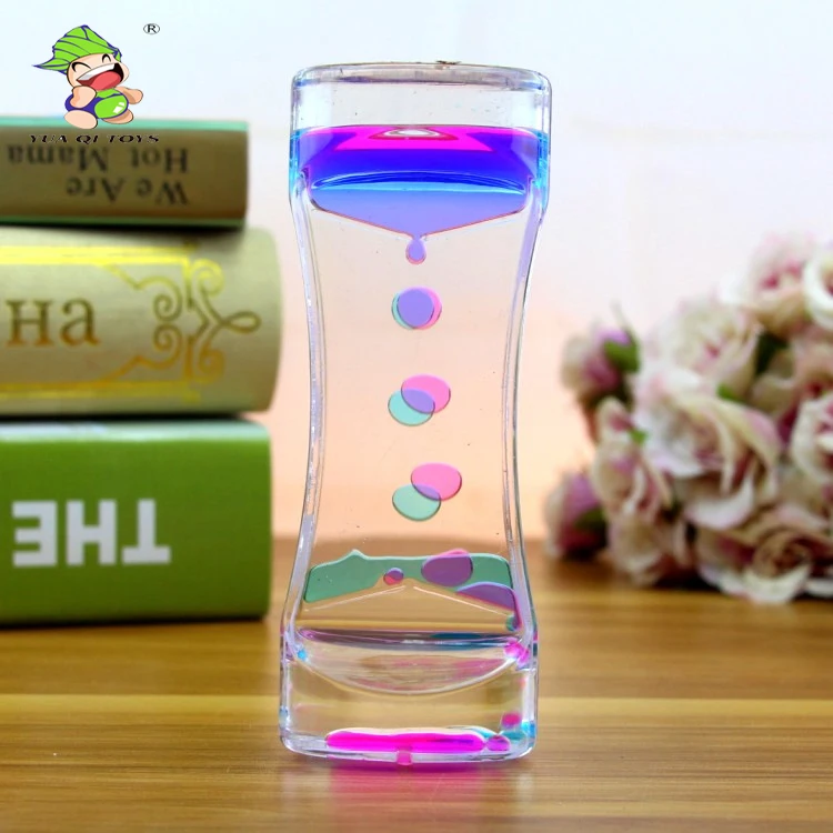 YQ Fidget Toy Creative Hourglass Colorful Liquid Motion Bubbler Liquid Oil Timer Hourglass