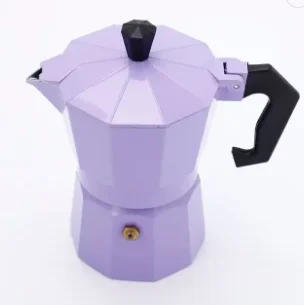 Custom Logo Color Aluminum Espresso 3-cup Moka Pot Kahve Stovetop Italian Coffee Maker Mocha Pot