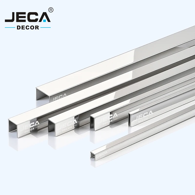 JECA Good Quality SS 304 Tile Trim U Shape Stainless Steel Wall Trim Inside Corner Metal Tile Edge Trim
