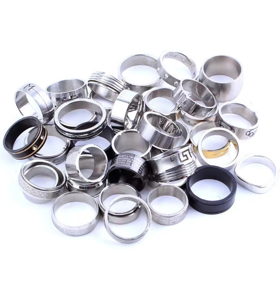 PUSHI rings supplier Low price hot sale china wholesale rings for women jewelry stainless steel men rings bulk lot mixed