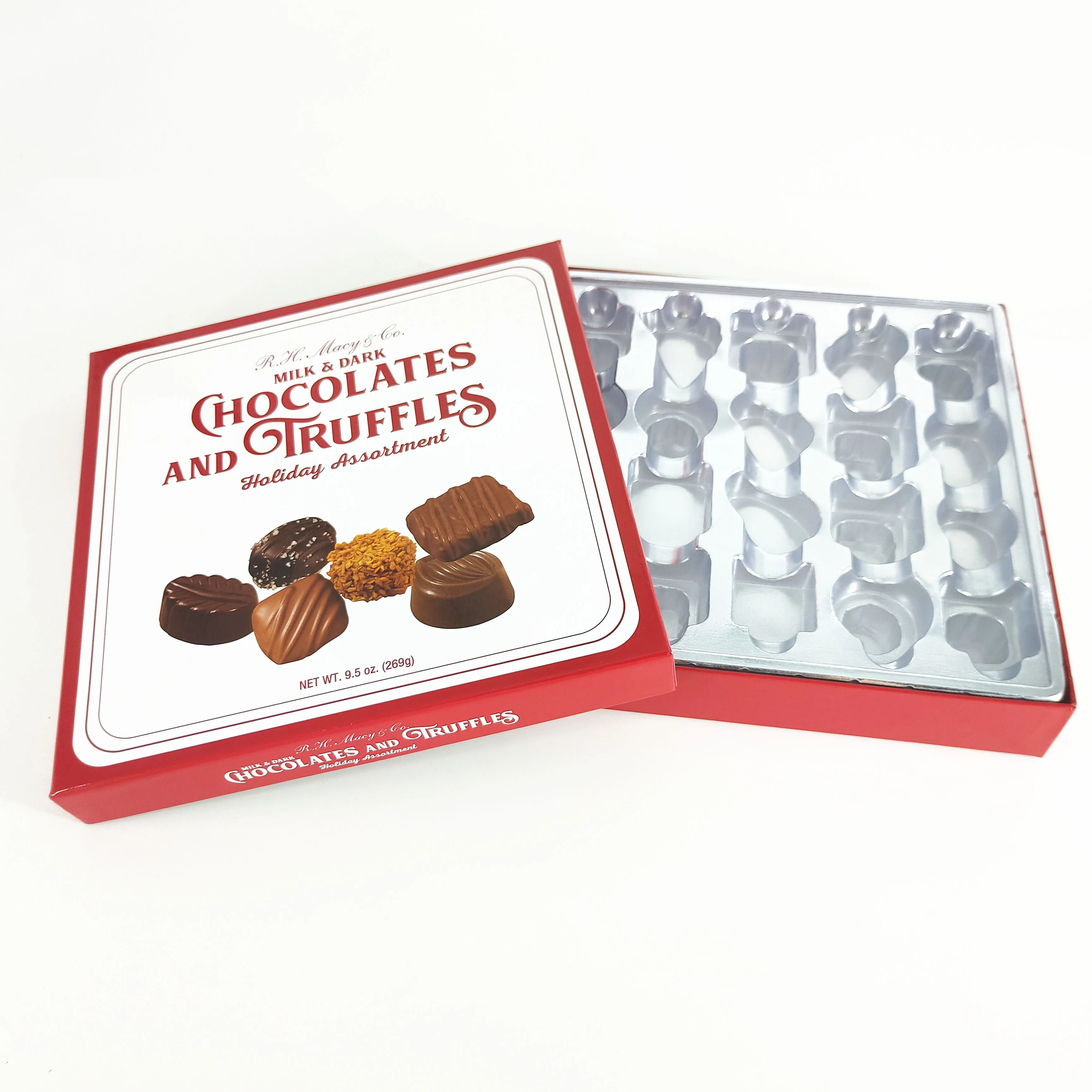 high quality Custom Luxury Praline Almond Chocolate Gift set paper cardboard box Packaging with PET tray