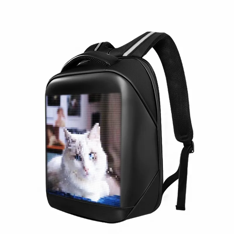 Advertising Display LED Backpack Outdoor Walking School Bag Full Color Screen Smartphone Programmable LED Backpack Portable Bag