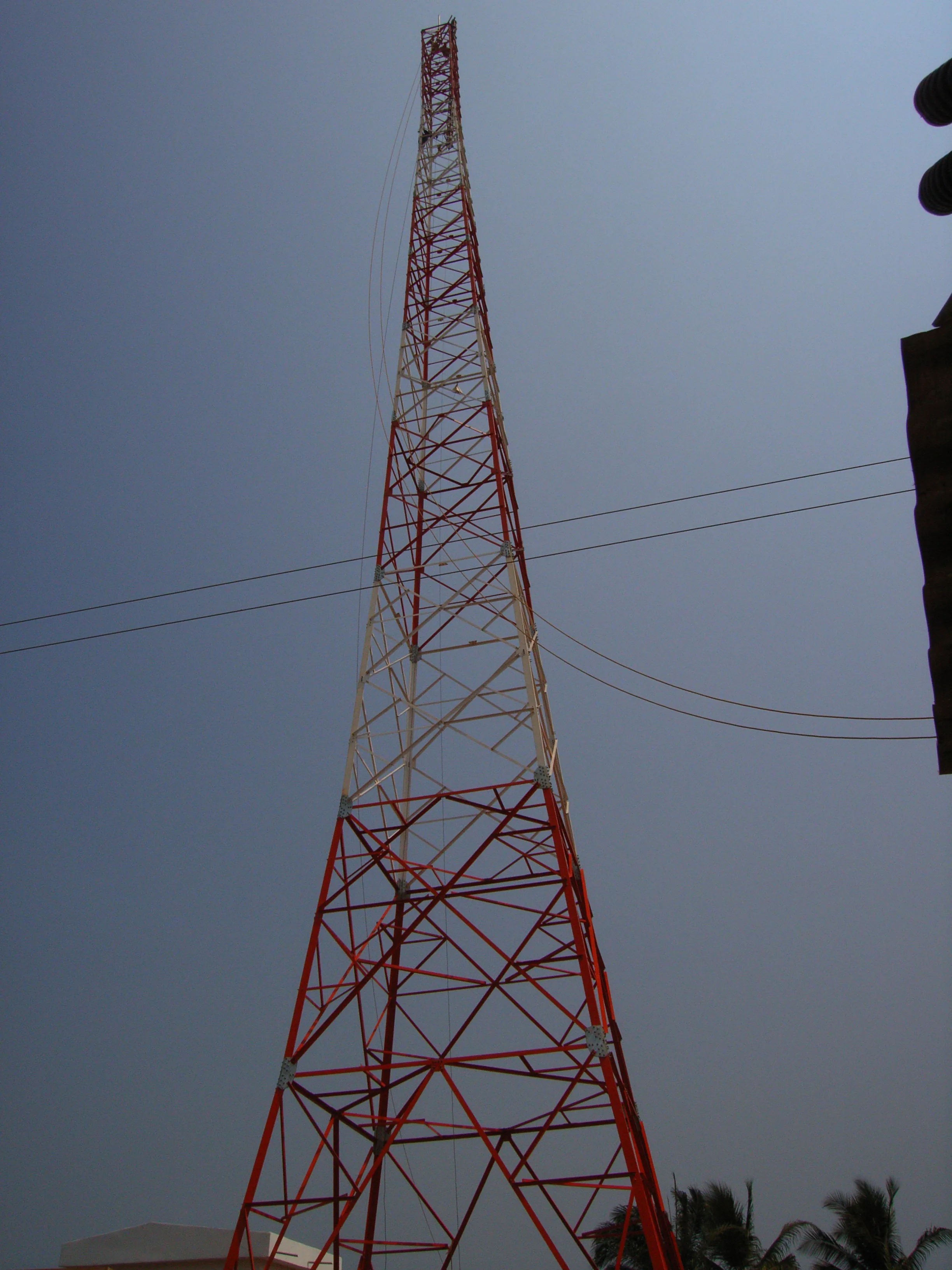Telecommunication square angular galvanized  steel tower