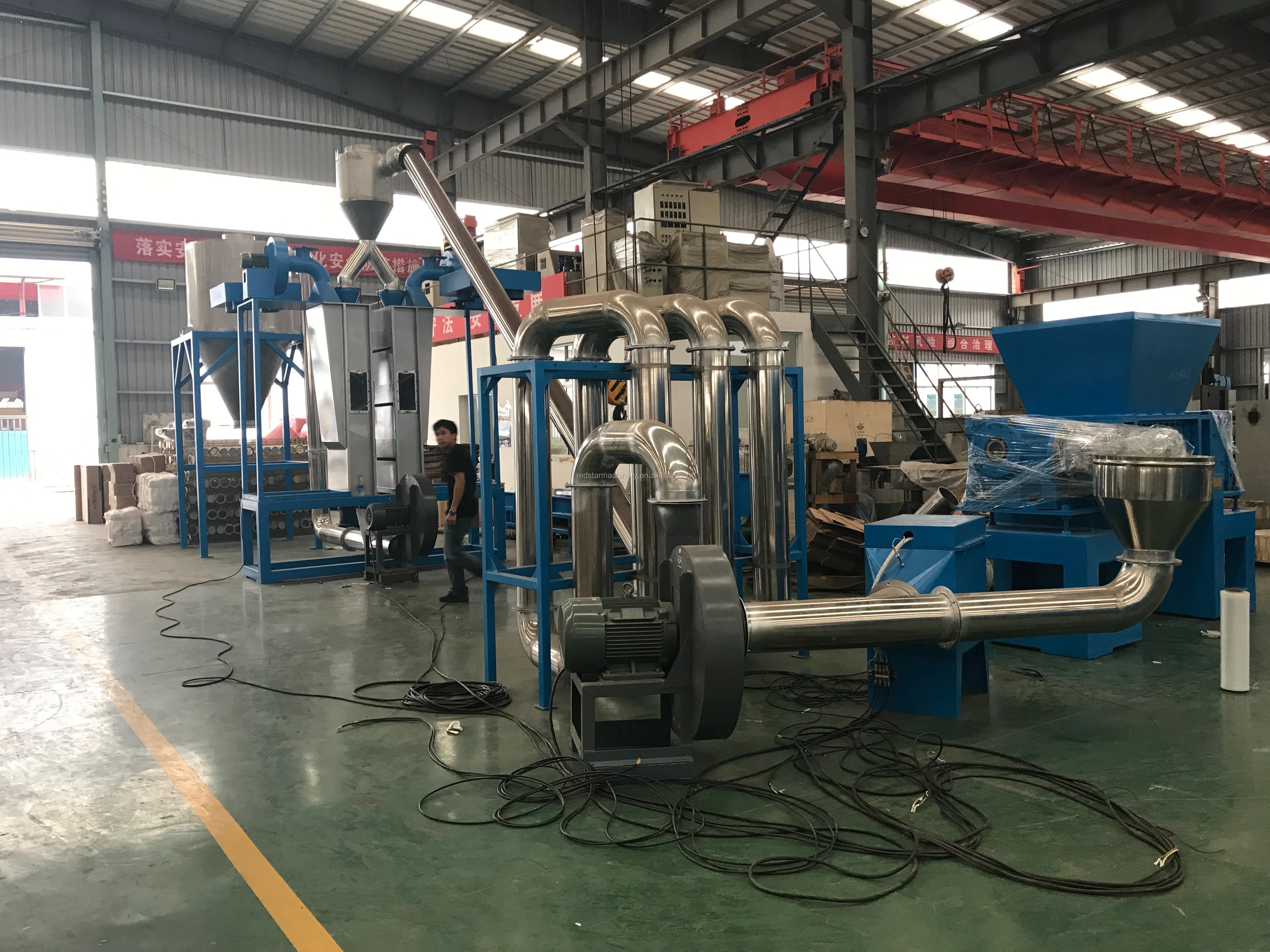LDPE film squeezer screw press dryer / PP woven bag squeezing machine for waste plastic wet