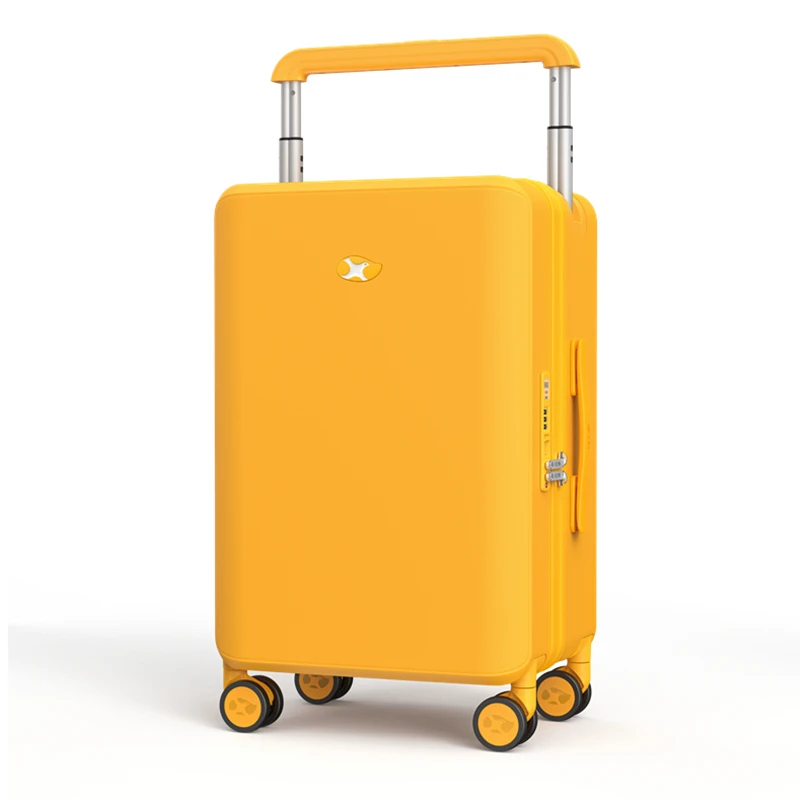 Multicolor 100% PC Hard Shell Business Luggage With Double Row Silent Universal Wheels USB Charging Trolley Suitcase
