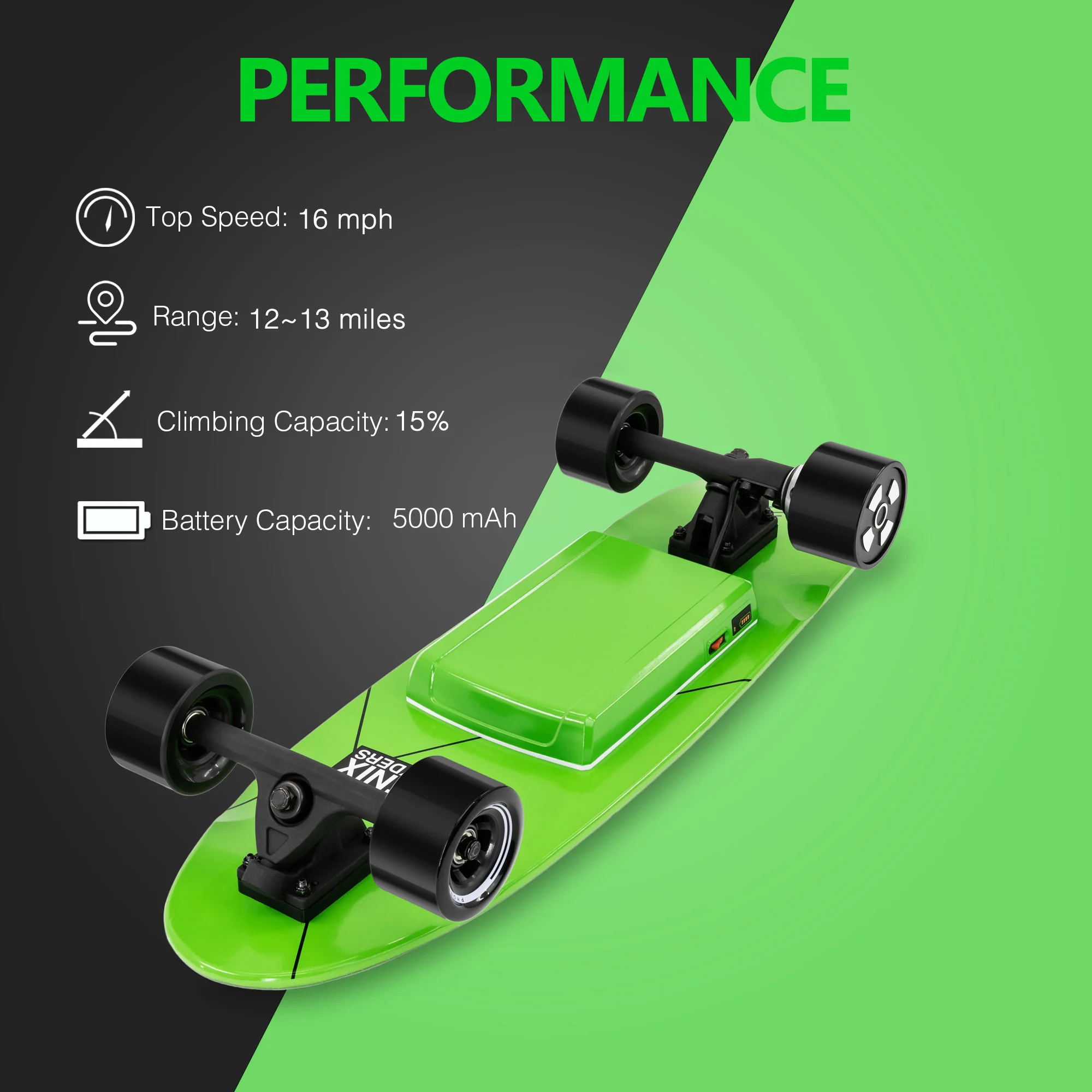 USA warehouse dropshipping wholesale cheap Dragonfly16 MPH Top Speed Remote Control Electric Skateboard for sale