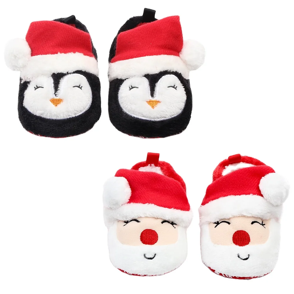 New style Coral fleece Lovely Christmas soft bottom holiday outdoor infant shoes baby
