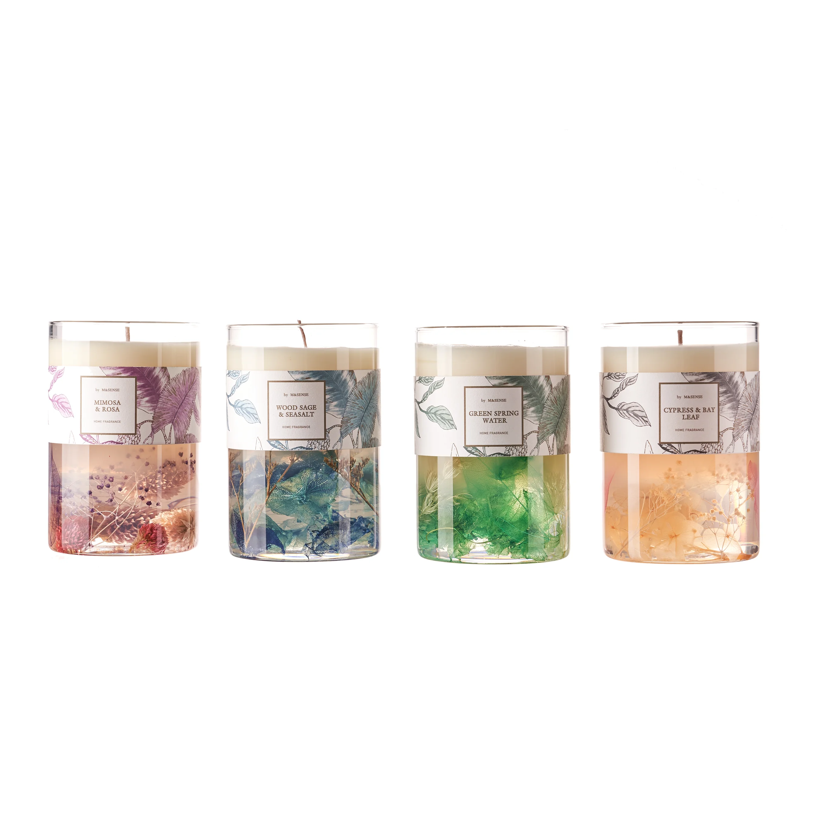 M&Sense gel kaarsen dried flower grass silk screen large wholesale gel wax scented candle