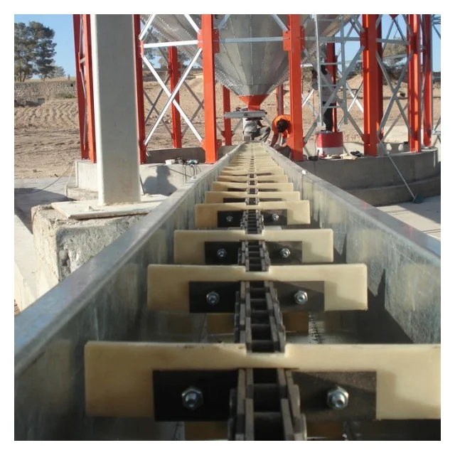 Horizontal/Inclined Scraper Flight Heat Resistant Drag Roller Chain Conveyor System For Grain