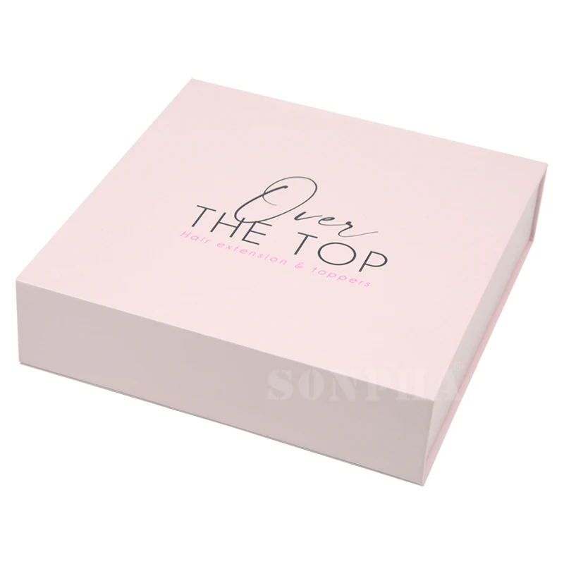 Custom Logo Cardboard Magnetic Box Packaging hair extension wig box for Clothing Jewelry Skincare Makeup box with satin lining