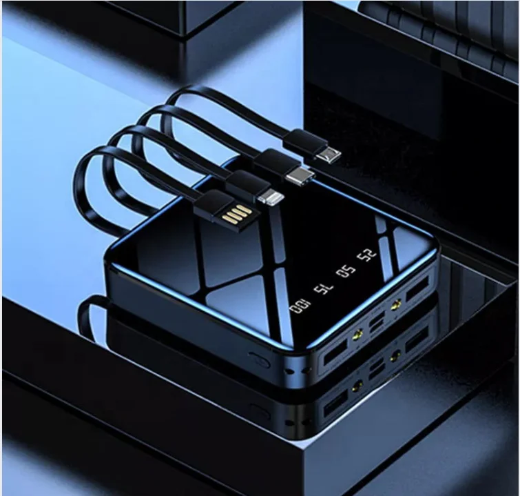 mirror power bank with flashlight led 10000 mah powerbank mini pawar bank battery 20000 mah 3 in 1 power bank with cables