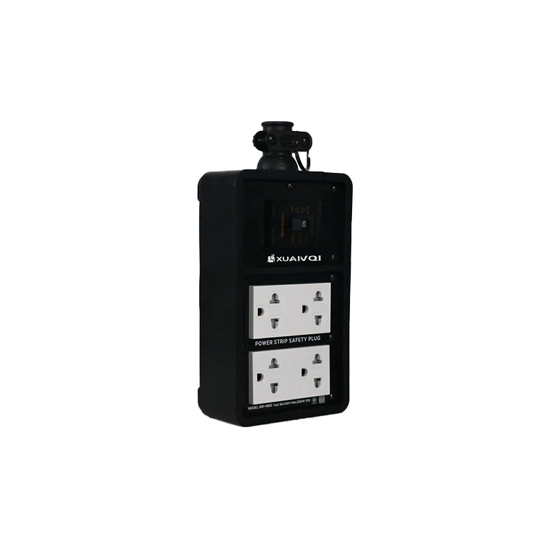 Black waterproof tabletop socket safety multiple power socket 16A 250V