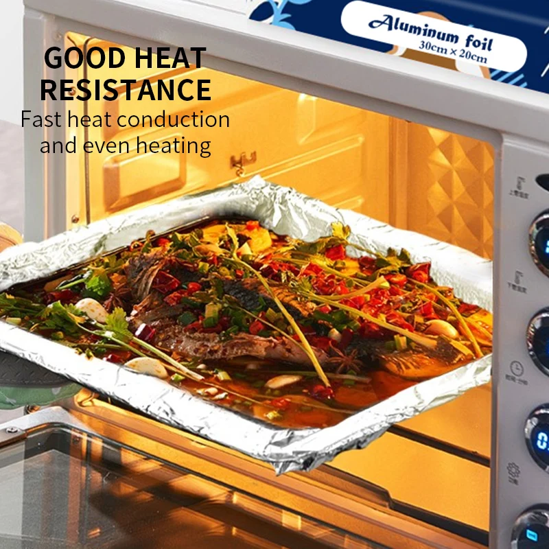 AIUDO Heavy Duty Heat Insulation Refrigerator Air Condition Food Baking Small Tin Foil Wrapping Aluminium Foil Paper Roll Sheet