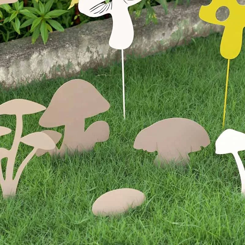 Metal Mushroom Home Decor Rustic Handmade Metal Garden Ornaments  Figurines Home Yard Decorations Lawn Ornaments