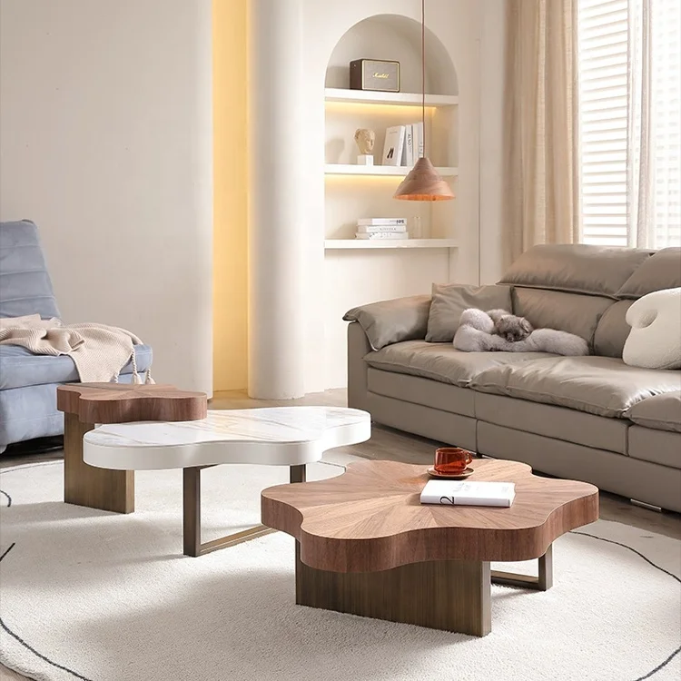 Wholesale High Quality Sofa Set Furniture Living Room Modern Solid Wood Coffee Table Apartment Mini Wooden Table