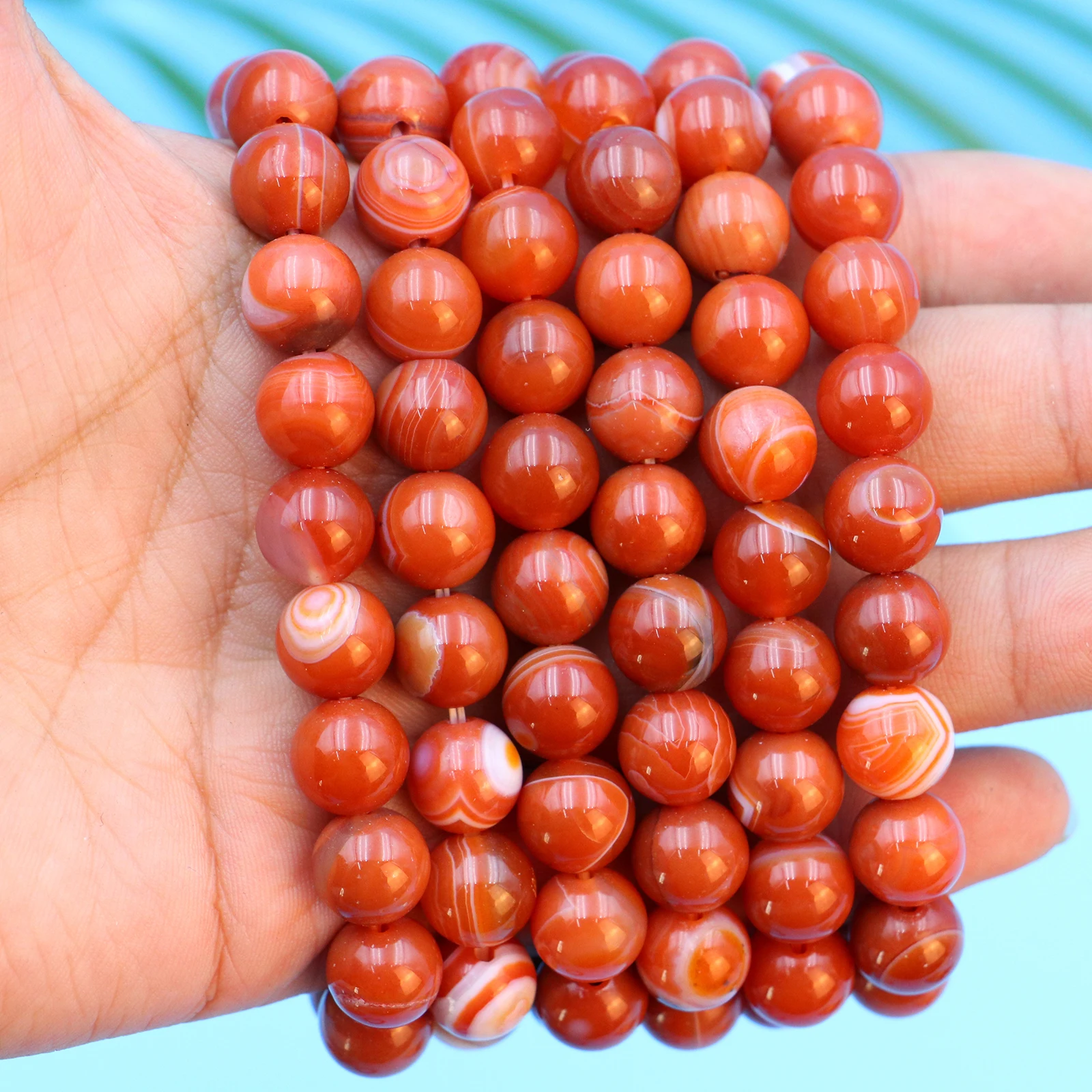 10mm red agate crystal beads string  gemstone bracelet for jewelry making