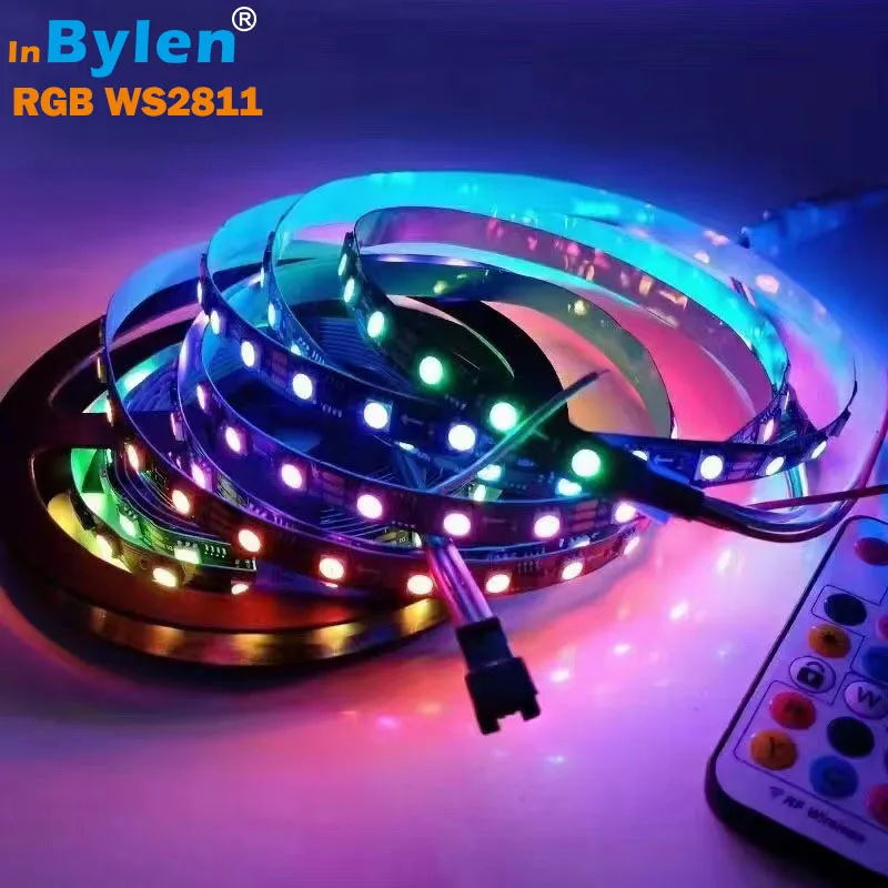 Manufacturer 5050 rgb ws2811 12V 24V 60led addressable rgbic led strip lights