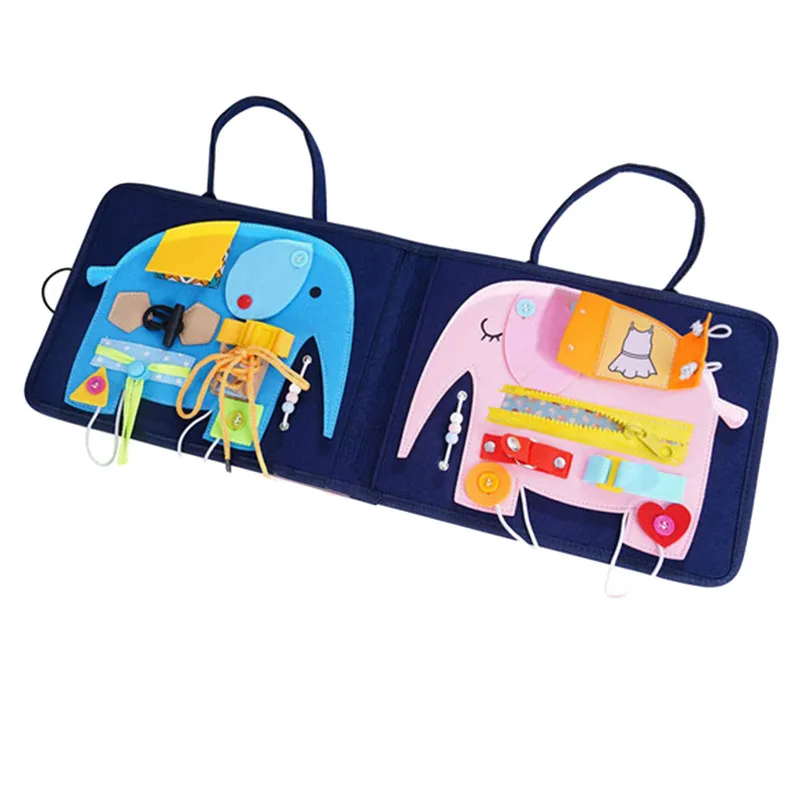 Portable Felt Busy Board Dressing Skills Learning Educational Babies Early Development Toys felt educational toys