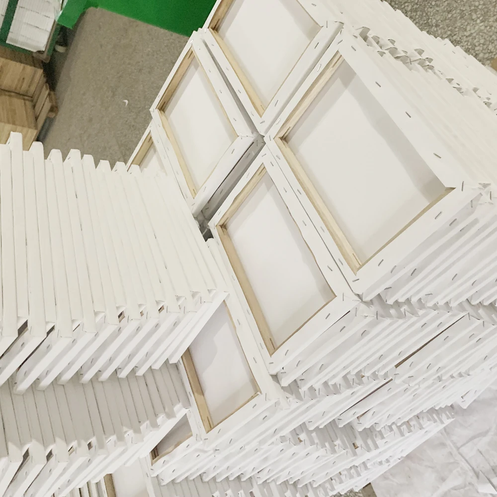 
blank artist stretched canvas with wooden frame 100% cotton 