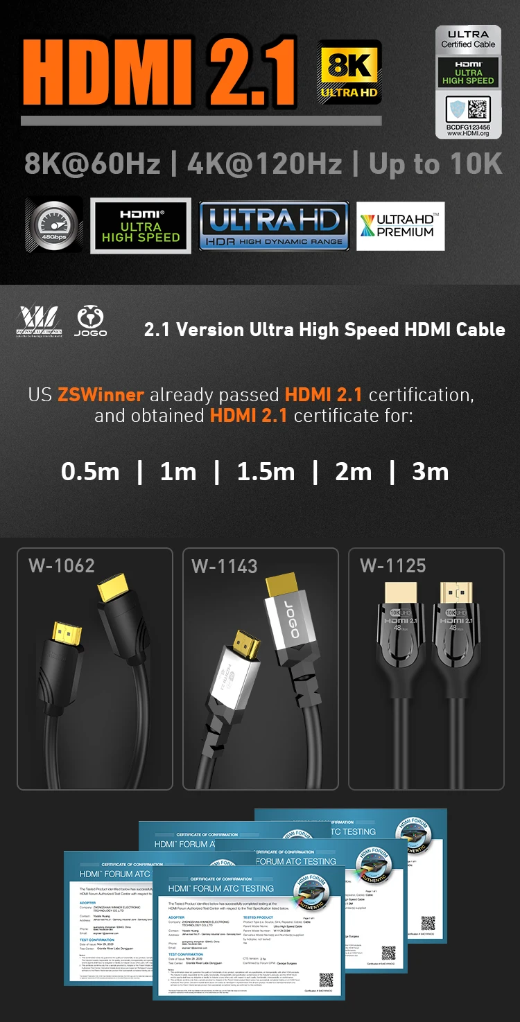  Профессиональный завод последний стандарт 8K Ультра HD высокоскоростной HDMI кабель оптимальный просмотр для PS5 RTX3080