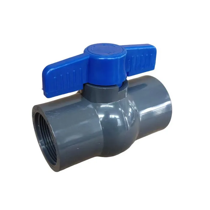 factory rock bottom price grey white blue color plain flat socket thread PVC compact octagonal manual ball valve