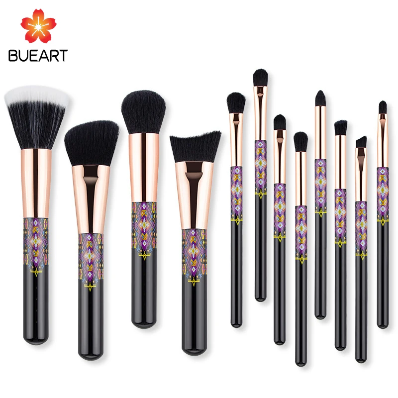 DailyQueen 12 pcs Original equipment manufacturer OEM design logo make up beauty brush cosmetic brushes set