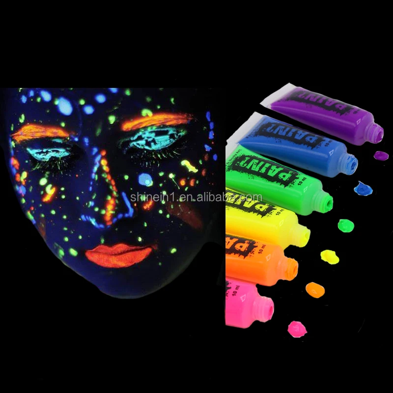 Wholesale Halloween Non-toxic Water Based Uv Glow Paint Luminous Body Paint Florescent Neon Uv Glow Face Paint for Party