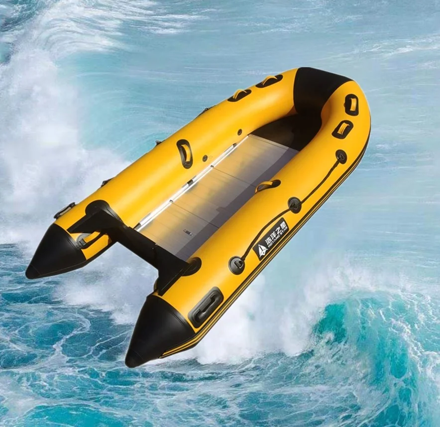 Orange red PVC inflatable boat High Quality Fishing  Inflatable water sports boat