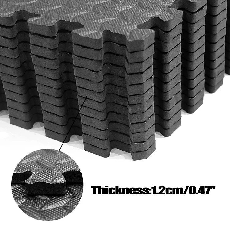 Gym Floor Mat Splicing Mats Patchwork Rugs Thicken Shock 12pcs 30*30cm EVA Leaf Grain Floor Mats for Gym Fitness Room Workouts