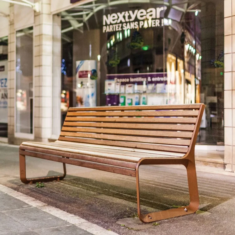 Factory Price Outdoor Solid Wood Bench Seat Aluminum Steel Bench Garden Banco de Jardin