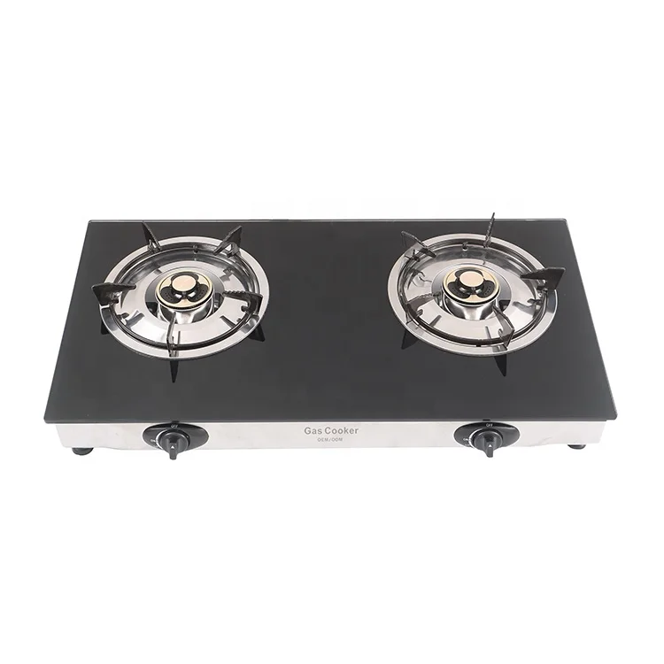 
Printed body auto new product rv 2 burner tempered cooker portable glass top gas stove 