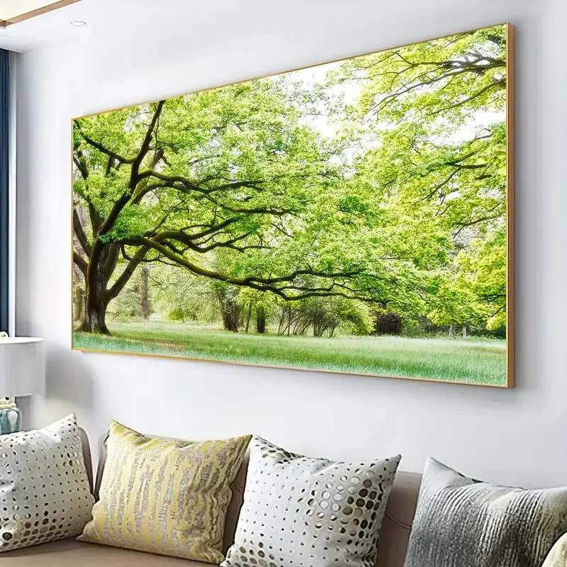 Nature Inspired Canvas Poster Vibrant Tree Landscape Painting Canvas Wall Art For Bedroom Office Living Room Wall Decor