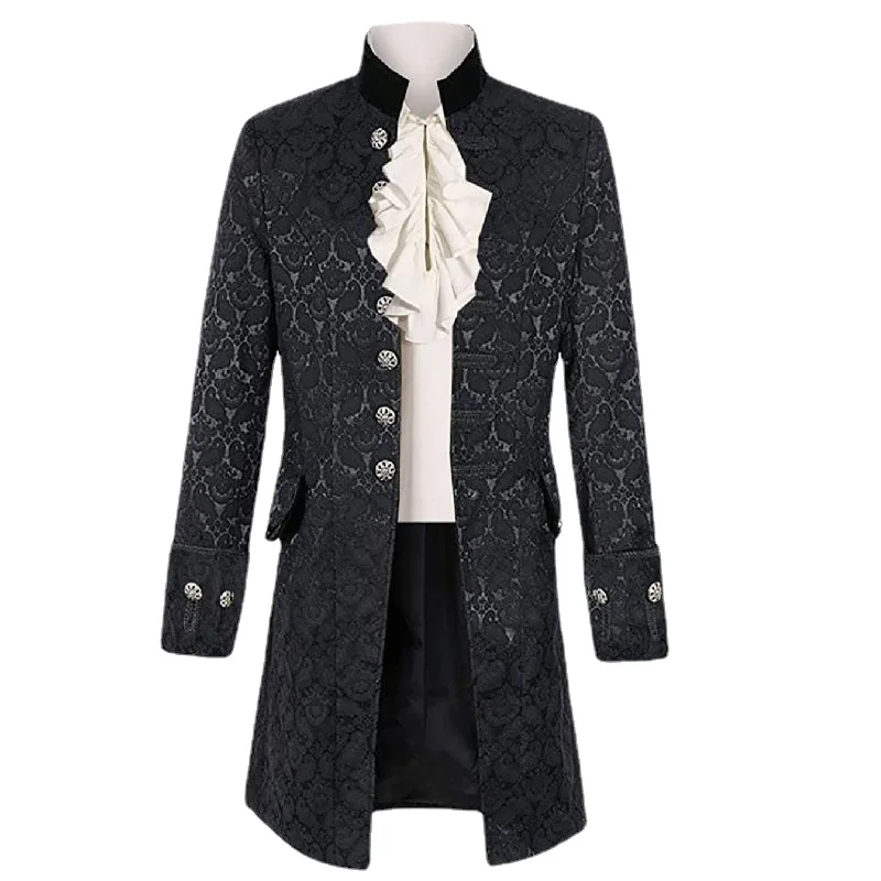 2022 Medieval Steampunk Tailcoat Halloween Costumes for Men Renaissance Pirate Vampire Gothic Jackets Vintage Warlock Frock Coat