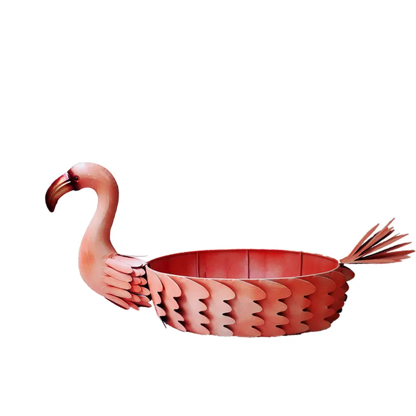 
Wholesale High Quality swan metal sculpture decoration animal basket for home garden storage 
