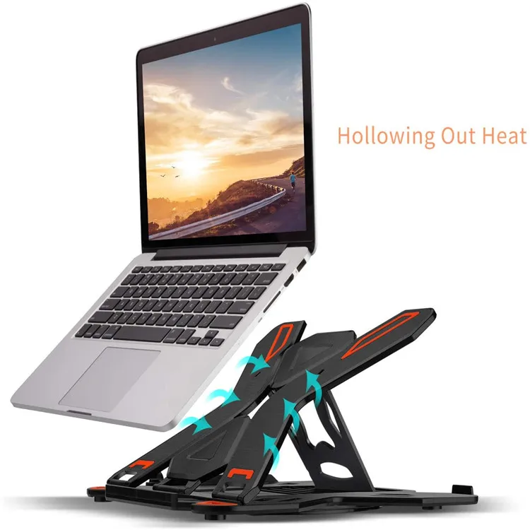 Laptop Stand 360 Rotating Swivel Riser for Desk Plastic Computer with Phone Holder